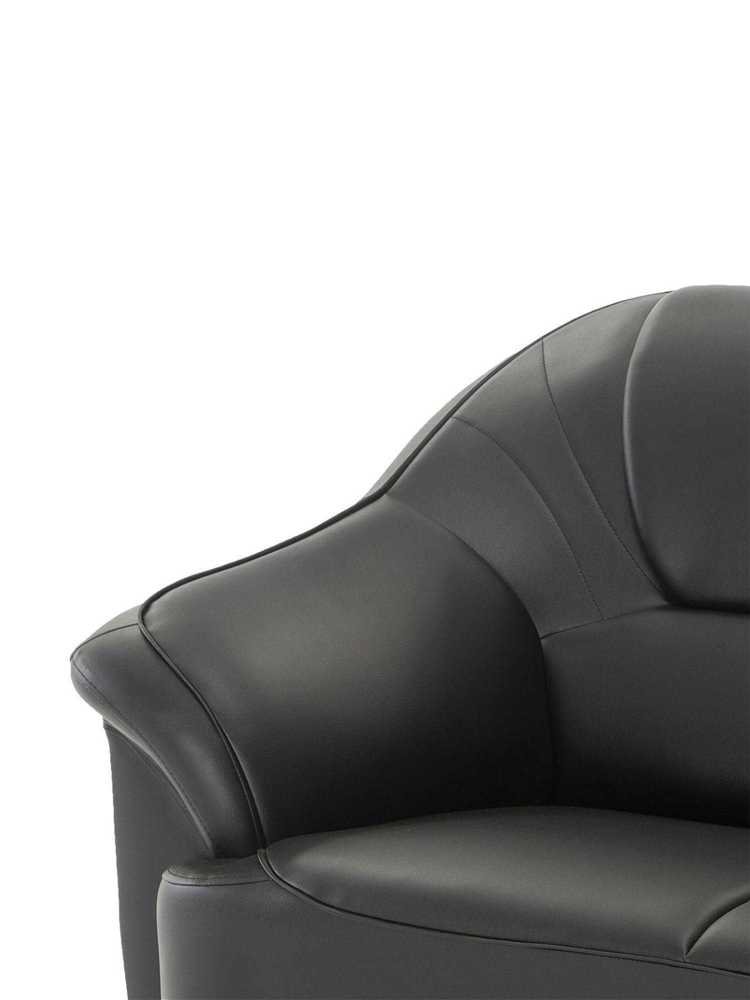 Durian Berry Black Premium Leatherette 2 Seater Sofa