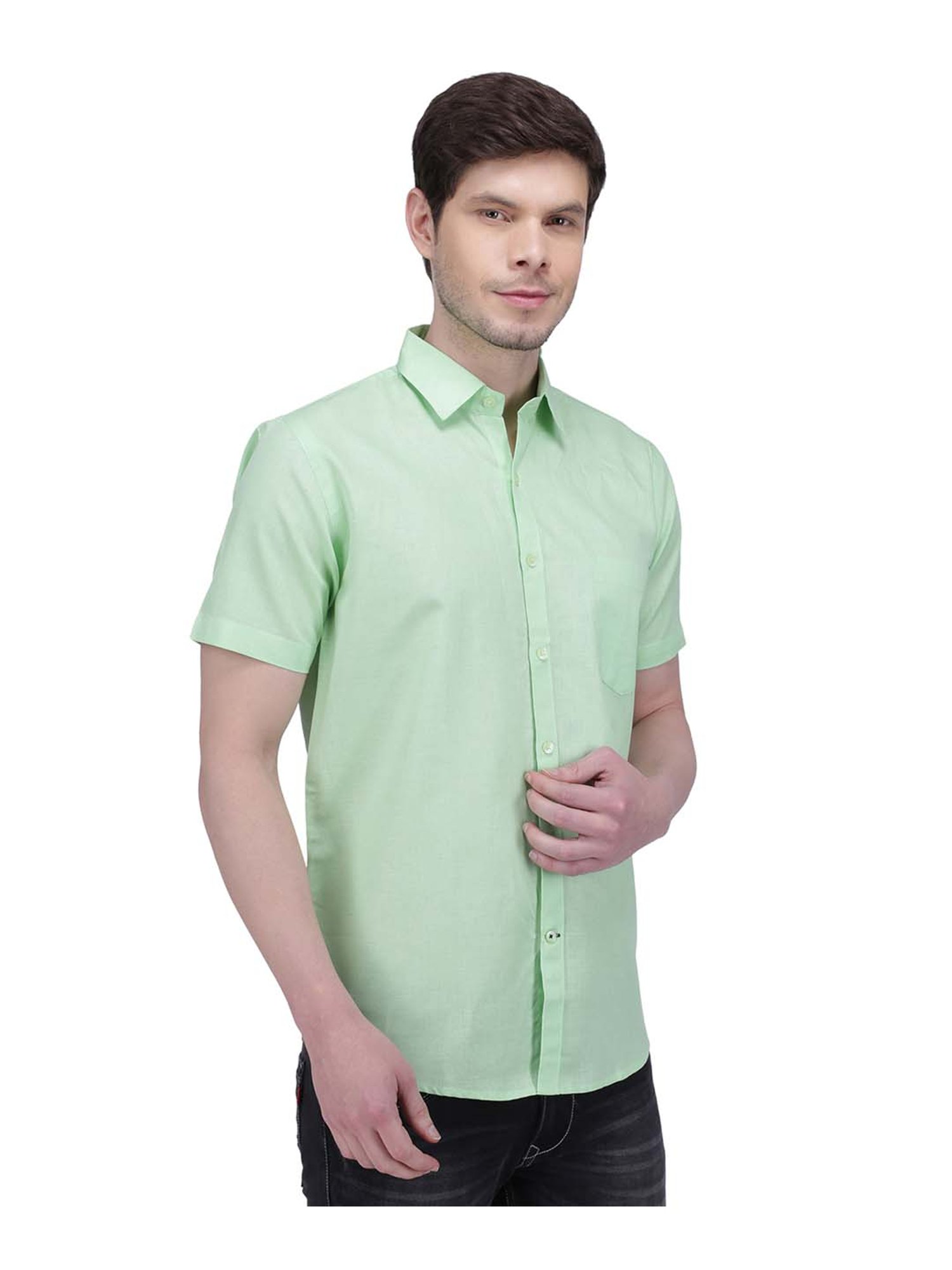 Southbay Pista Green Regular Fit Shirt