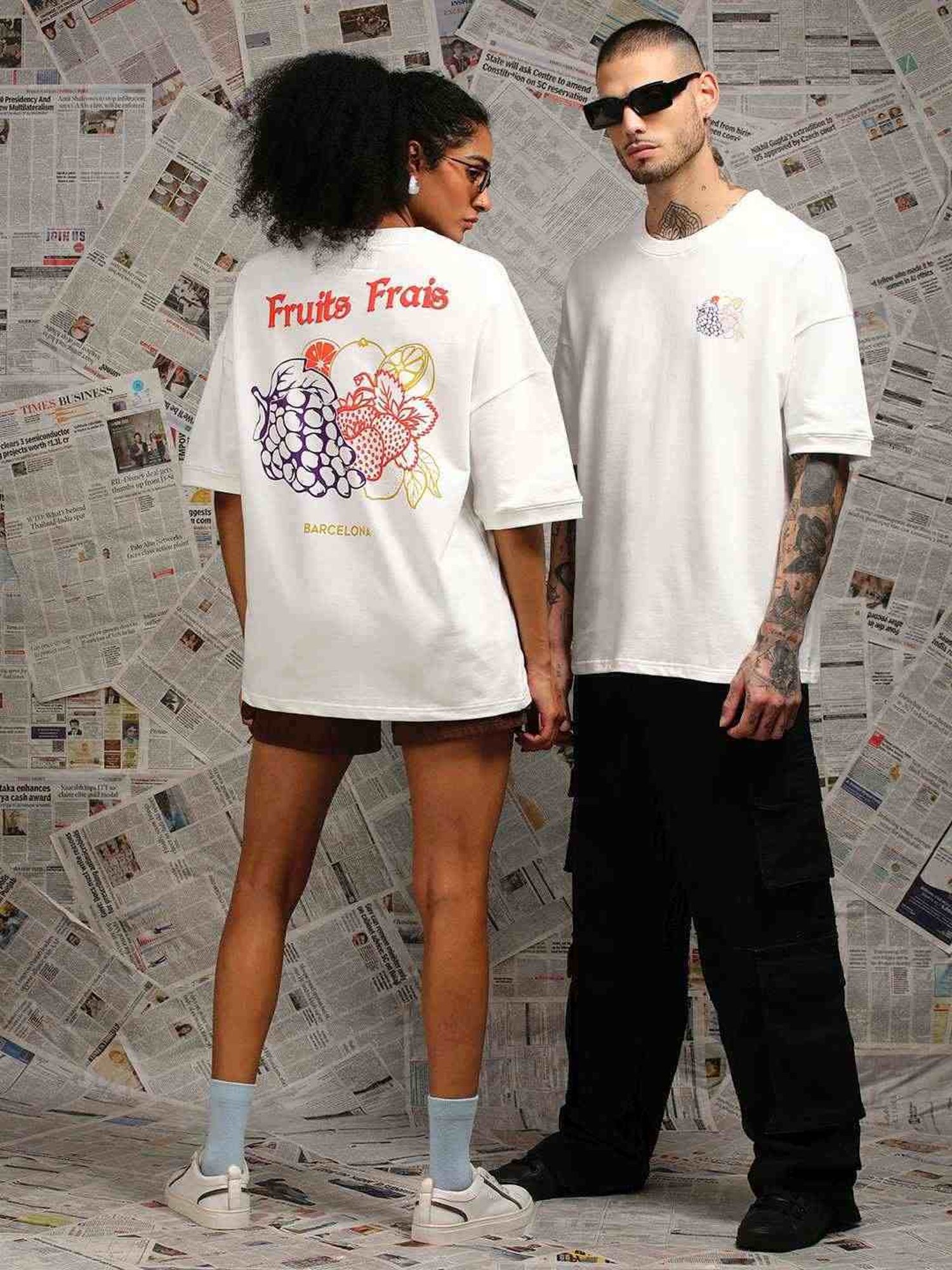 Difference Of Opinion Off White Loose Fit Printed Unisex T-Shirt