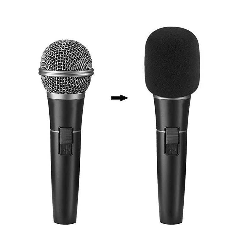 Black Handheld Stage Microphone Windscreen Foam Mic Cover Karaoke DJ Pack of 5