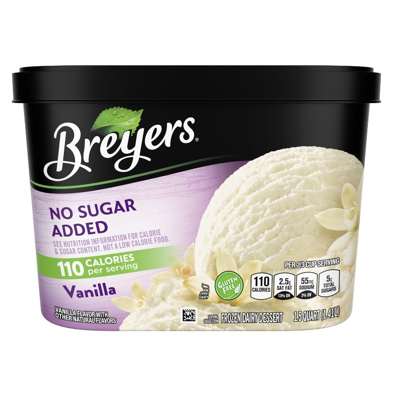 Breyers No Sugar Added Vanilla Frozen Dairy Dessert - 48oz
