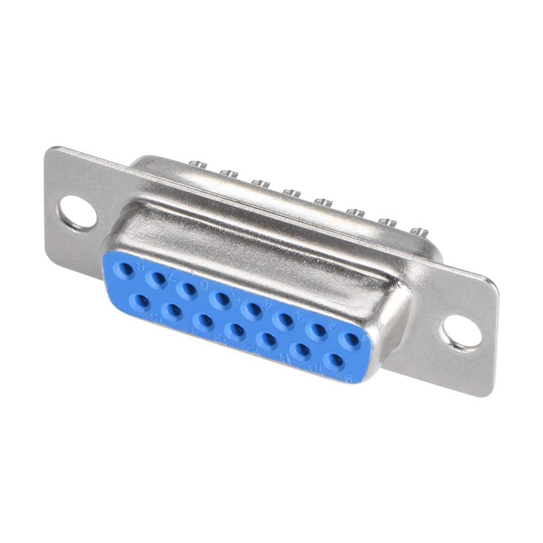 D-sub Connector DB15 Female Socket 15-pin 2-row Port Terminal Breakout for Mechanical Equipment CNC Computers Blue Pack of 1pc