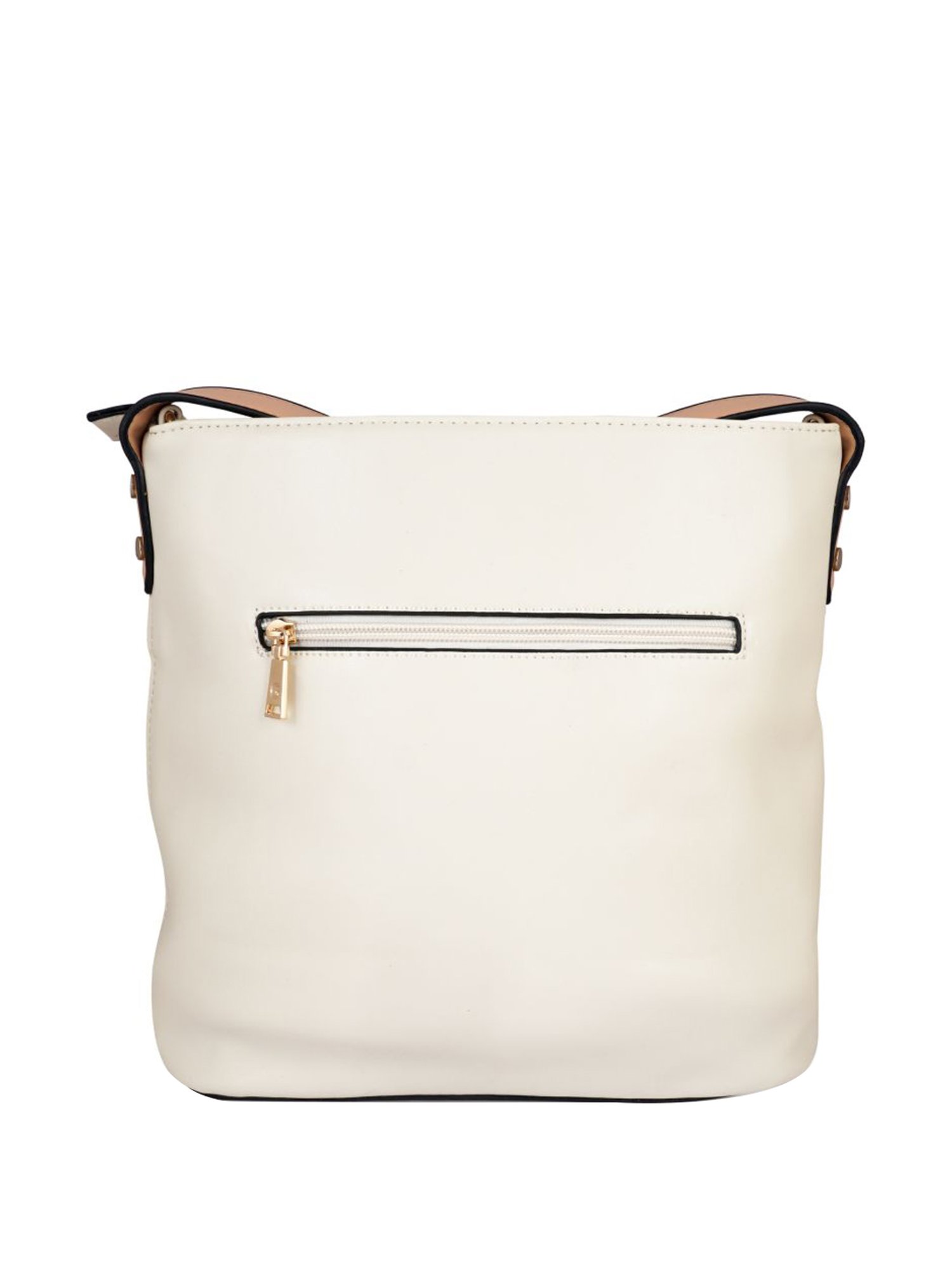 Giordano Beige & Peach Paneled Medium Hobo Shoulder Handbag