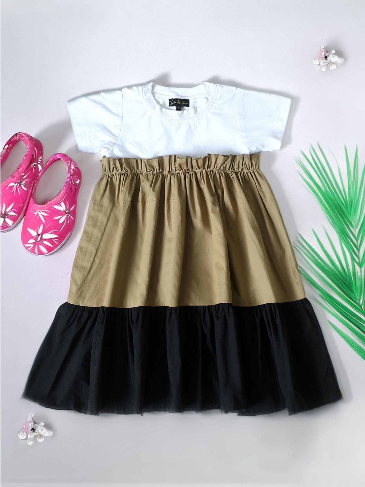 Bella Moda Kids Multicolor Color Block Dress