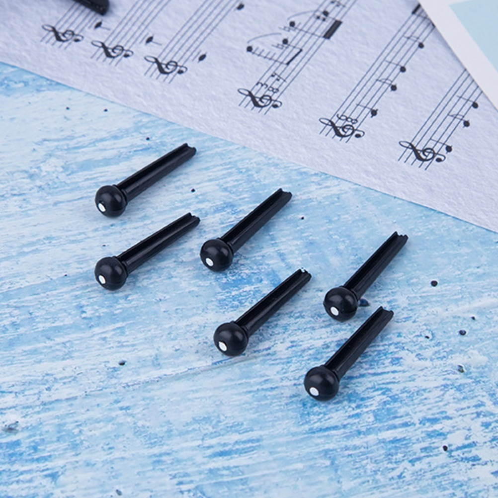 100pcs Ballad Guitar Bridge Durable String Nails Pin String Studs String Pegs Guitar Accessories (Black)