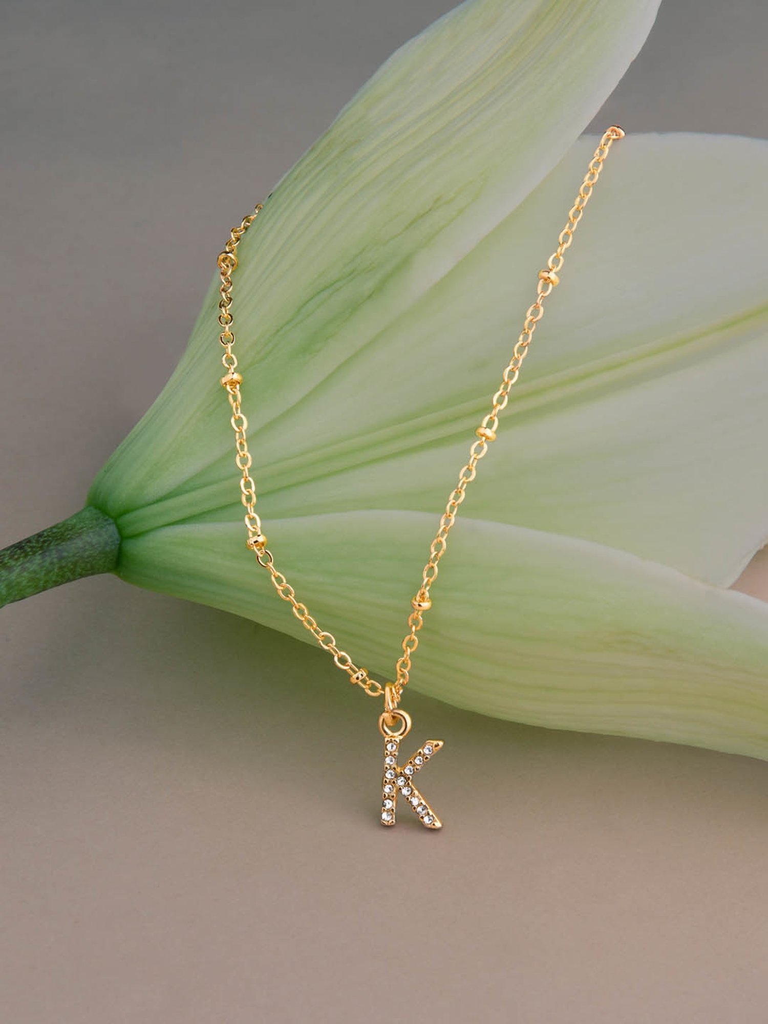 Accessorize London Gold Initial Sparkle Pendant Necklace for Women