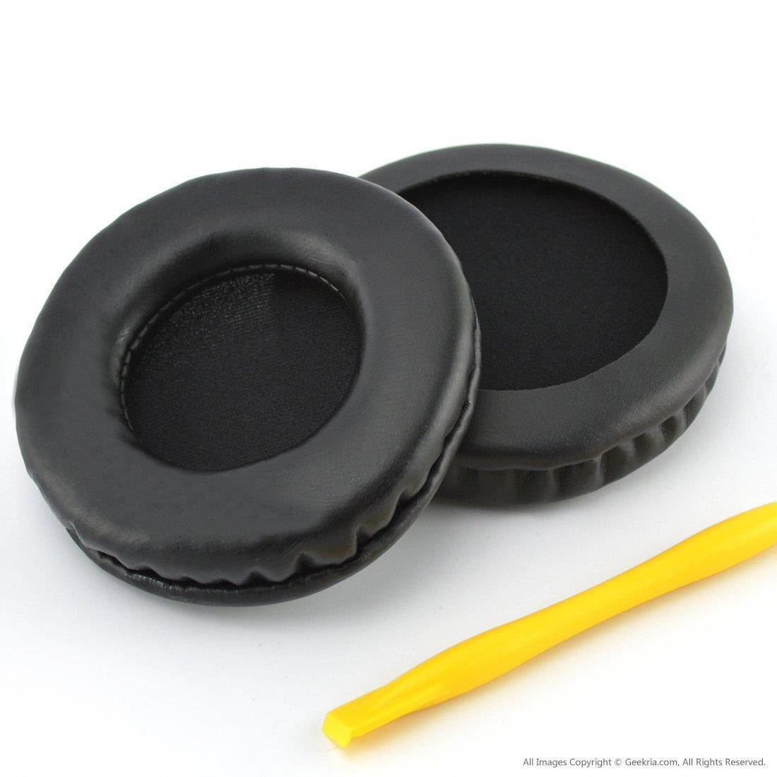 Geekria Earpad for TECHNICS RP-DH1200 DJ, SONY MDR-V700, Z700, V700DJ, ATH-T2, ATH-PRO700 Headphones Replacement Ear Pad / Ear Cushion / Ear Cover / Earpads Repair Parts (Black Leather)