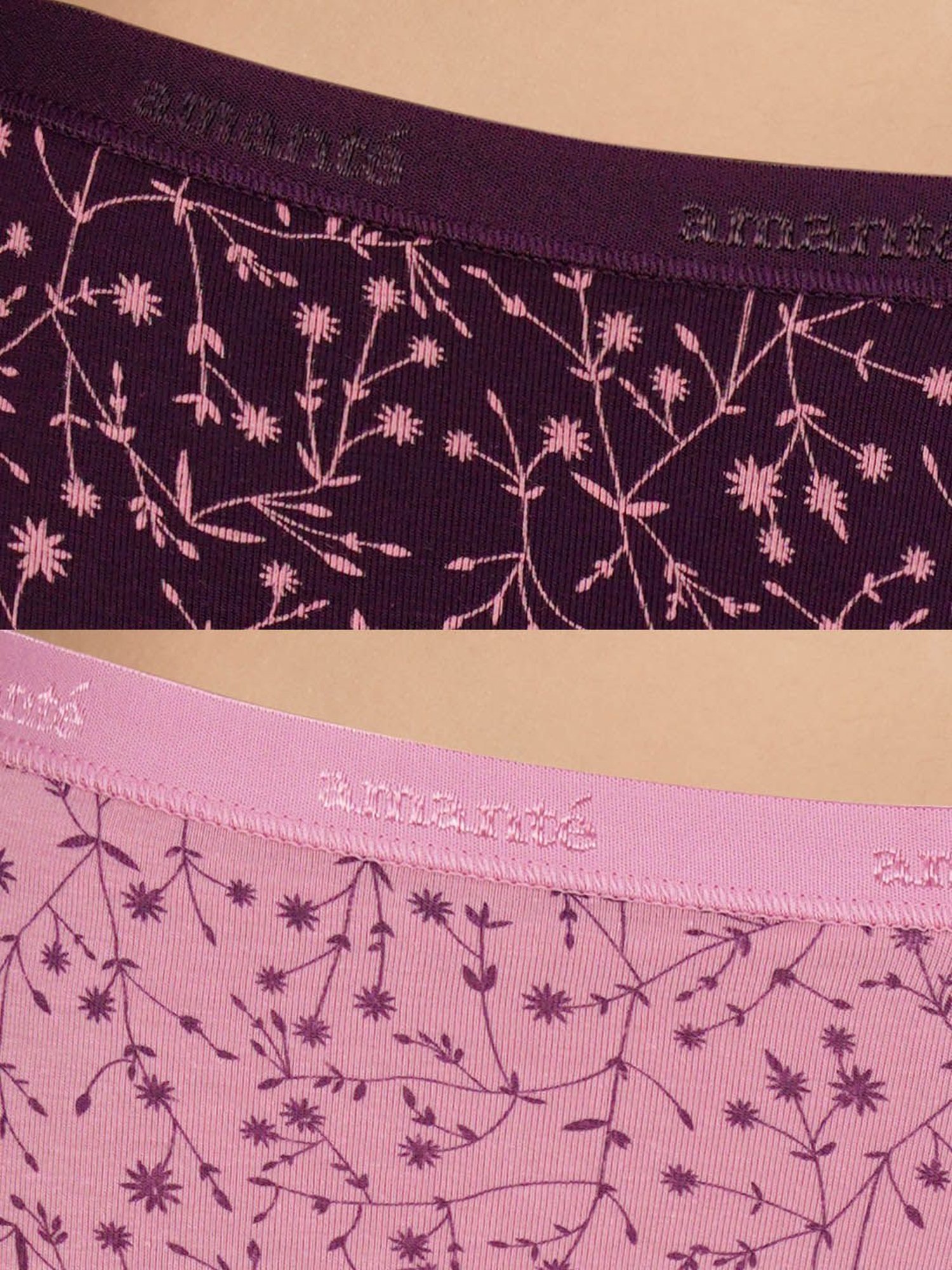 Amante Pink & Wine Cotton Printed Boy Short Panty (Pack of 2)