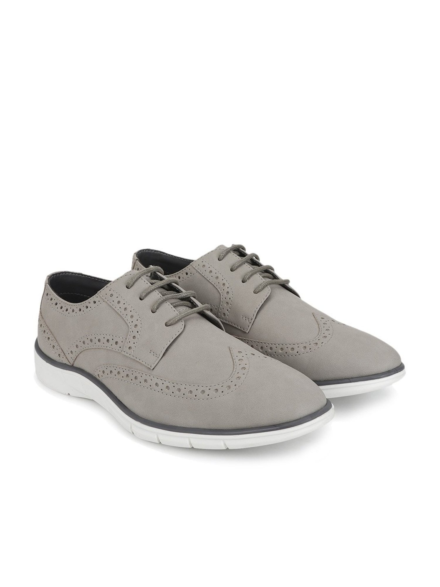 Yoho Men's Dove Grey Brogue Shoes