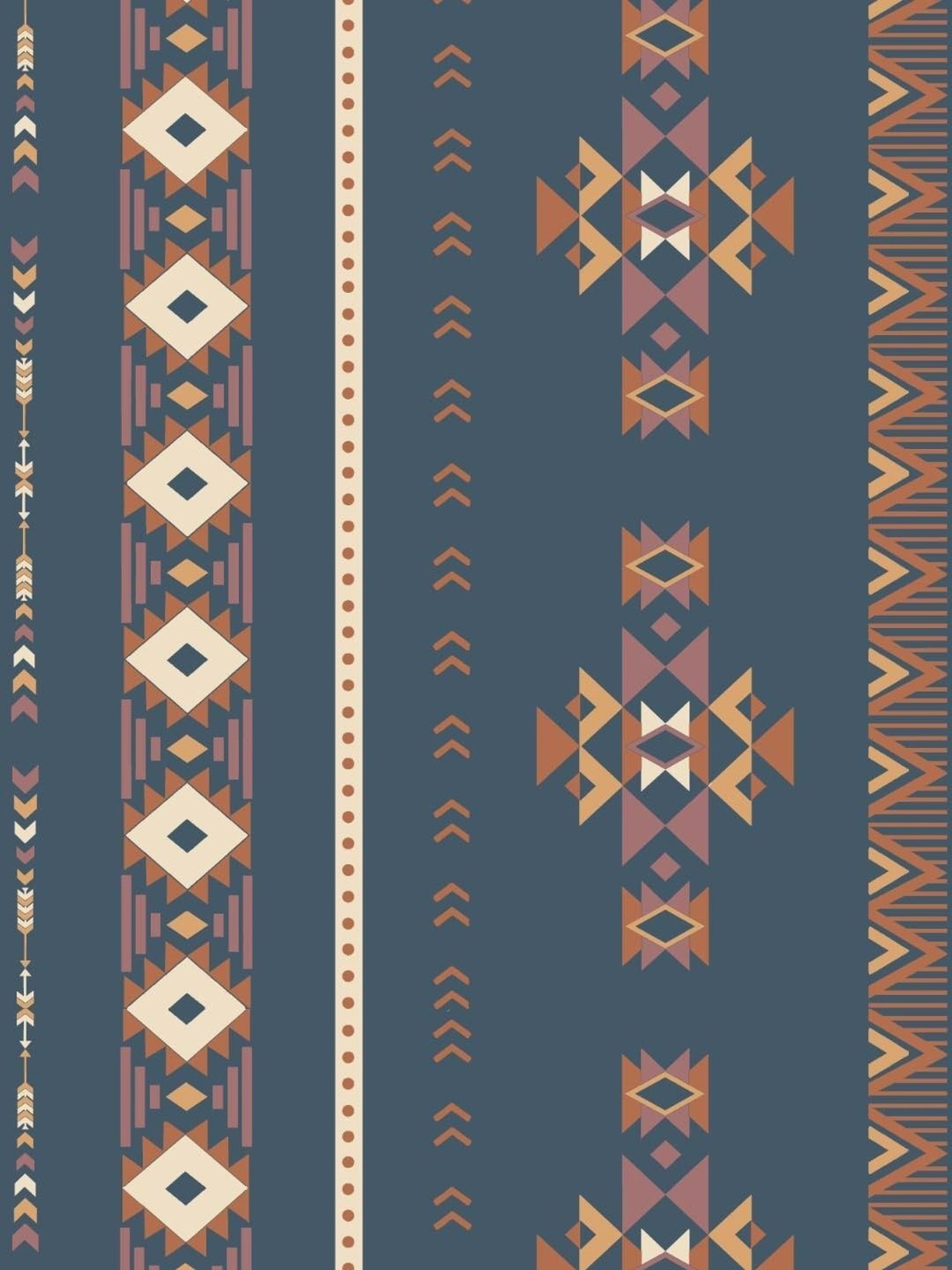 SPACES DRAPE STORY Boho Digital Print Indigo Polyester 5 ft Window Curtains - Set of 2