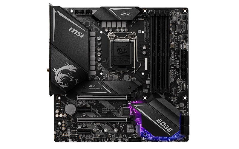MSI MPG Z490M Gaming Edge WiFi Gaming Motherboard - Intel Chipset - LGA 1200 Socket - 128GB DDR4 SDRAM Supported - 4 x DIMM Memory slots