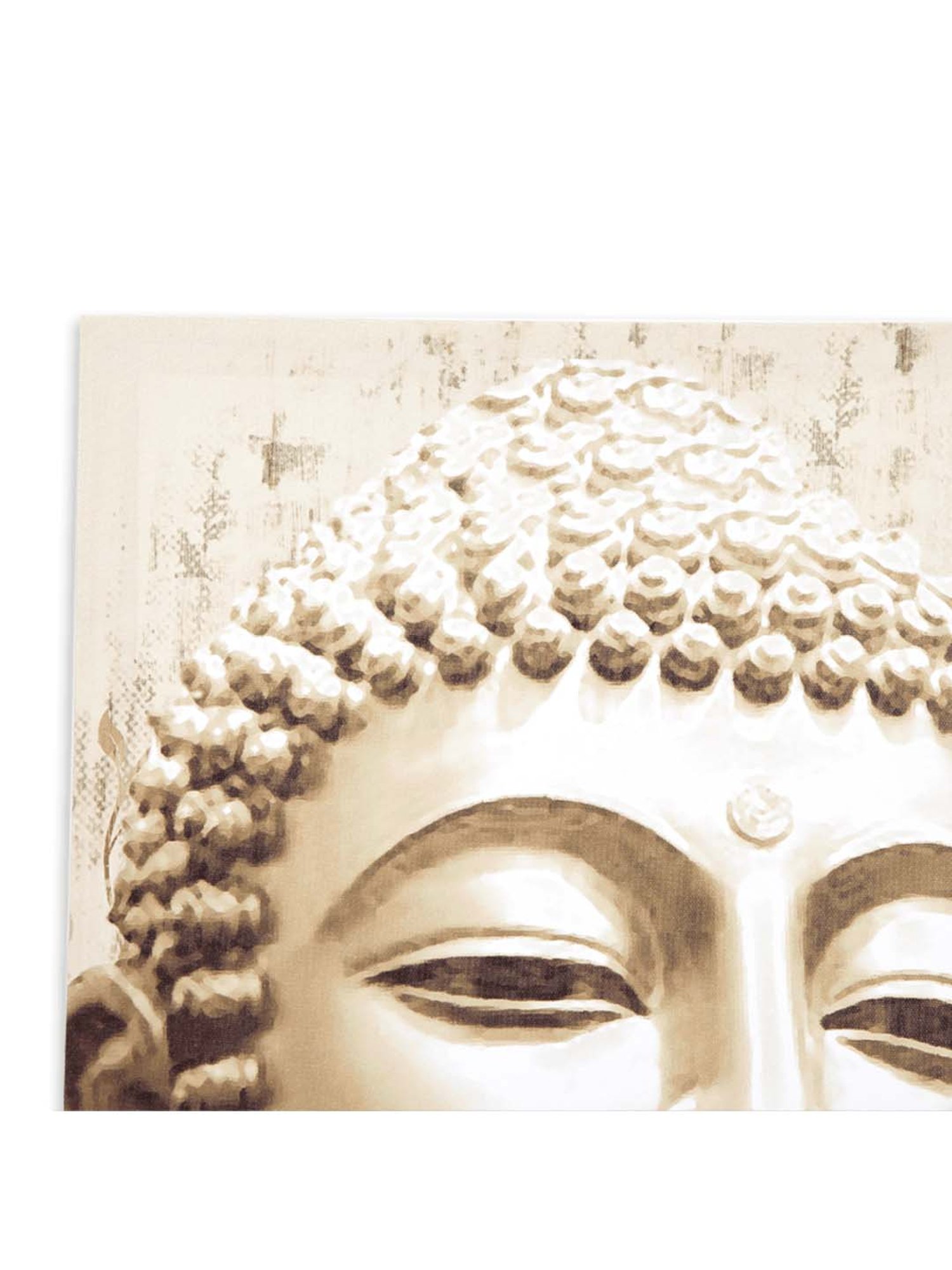Home4U Light Brown Canvas 50 cm Lord Buddha Wall Art - Set of 1