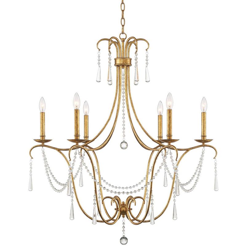 Possini Euro Design Possini Euro Charlotte 35" Wide Gold Leaf 6-Light Chandelier