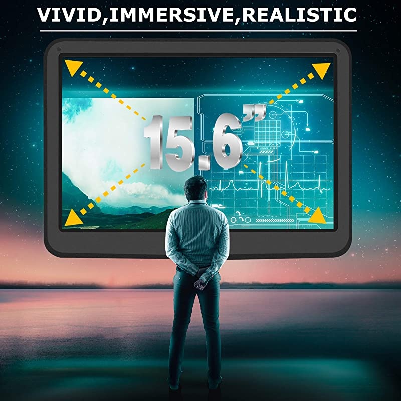 Portable DVD Player 17.9" with Large HD Swivel Screen, 6 Hours Rechargeable Battery, Anti-Shocking, Resume Play, Support AV in&Out/USB/SD Card, Region-Free, Remote Controller, Black