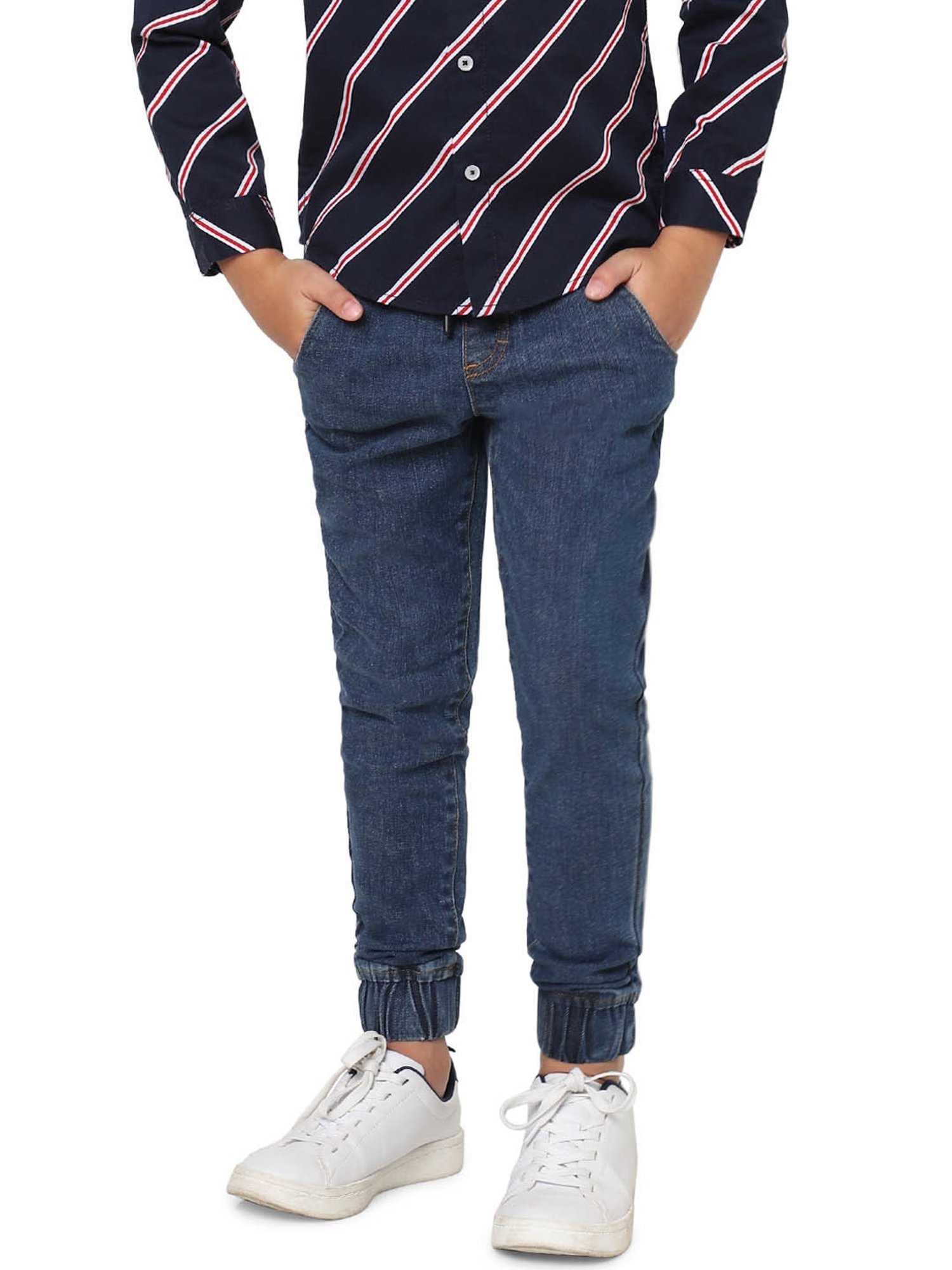 Pepe Jeans Boys Dark Blue Solid Jeans