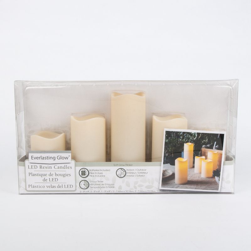 Everlasting Glow Set of 5 Battery-Operated LED Resin Candles