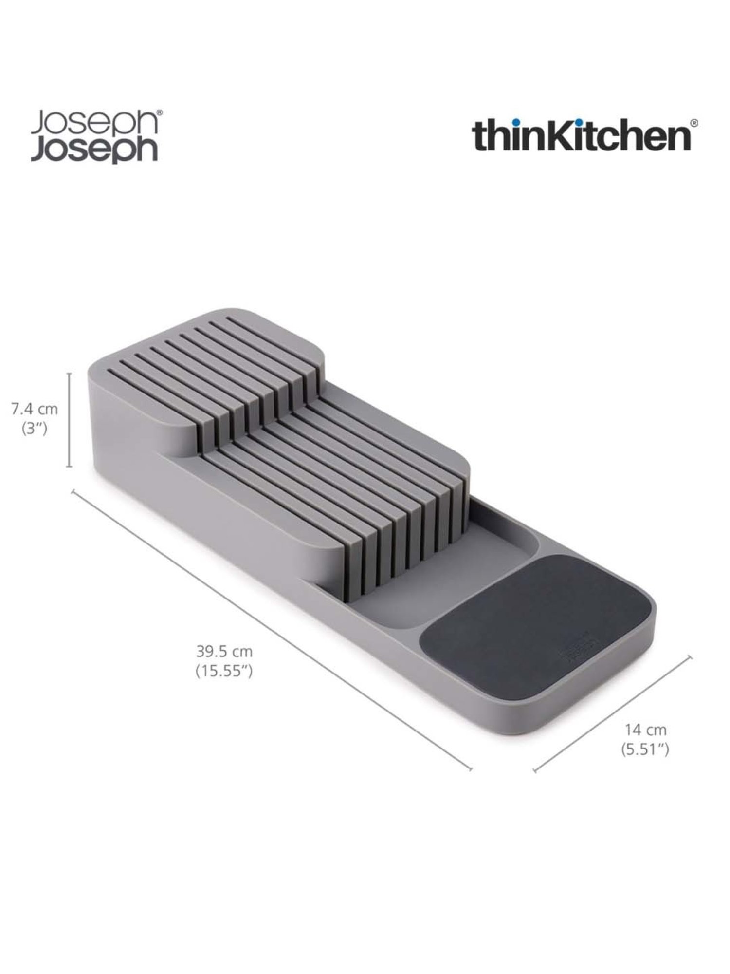Joseph Joseph Grey Abs/Steel/Aluminium Drawerstore Compact Knife Organiser