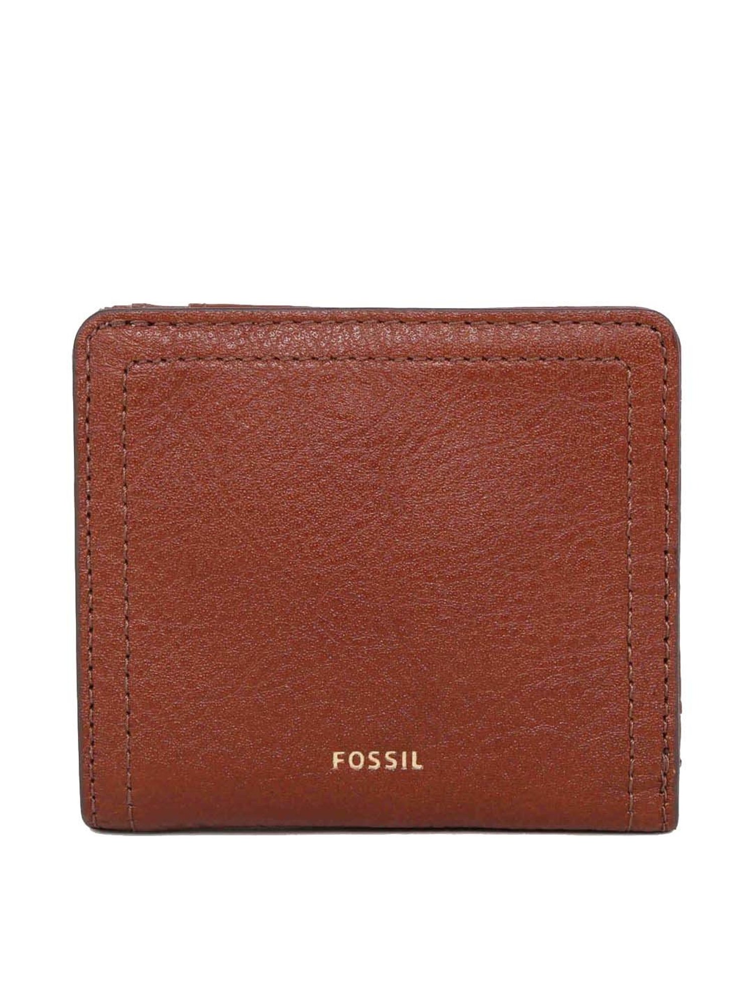 Fossil Logan Brown Solid Bi-Fold Wallet for Women