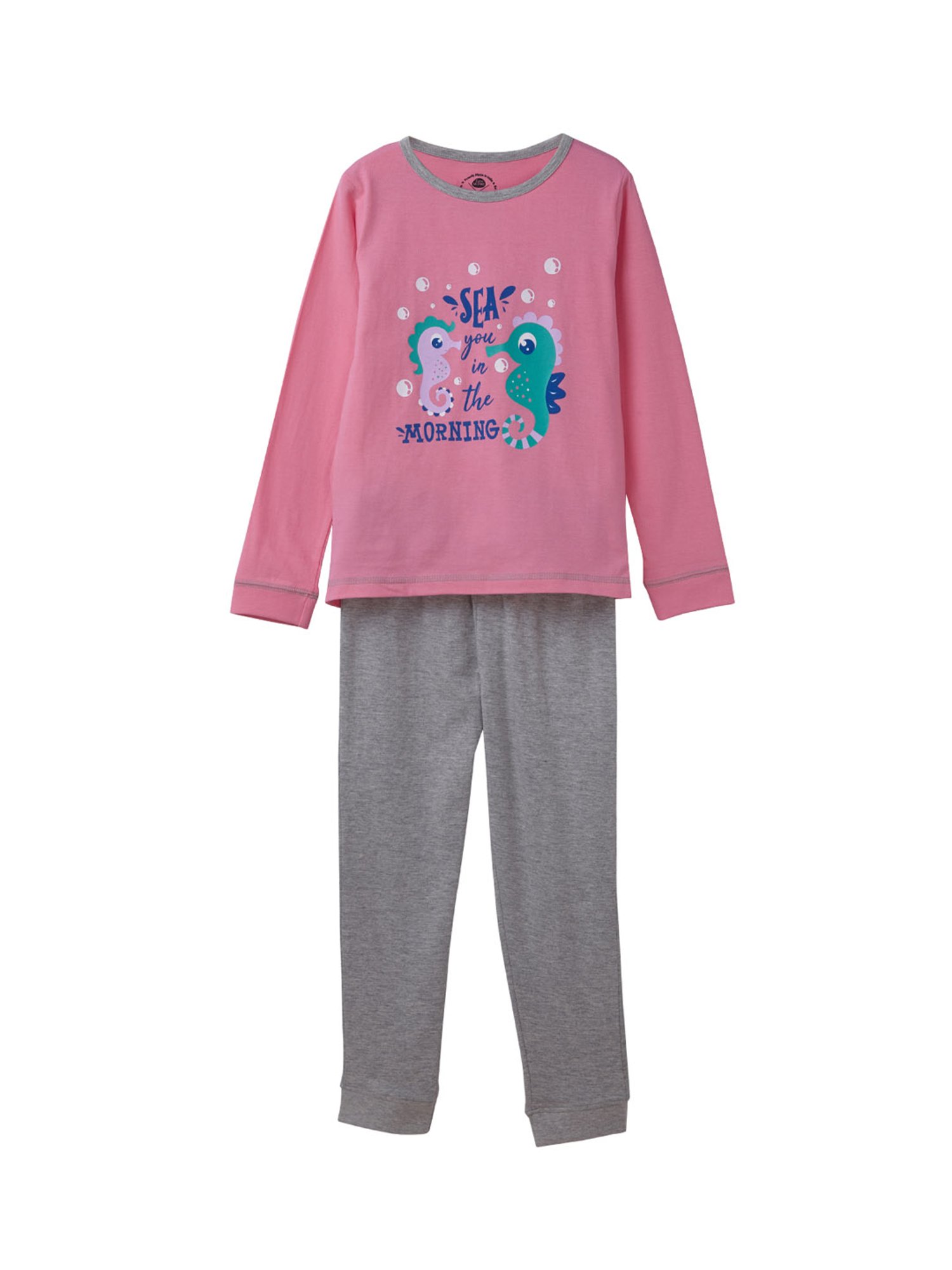 Cub McPaws Girls Pink & Grey Printed Top with Joggers