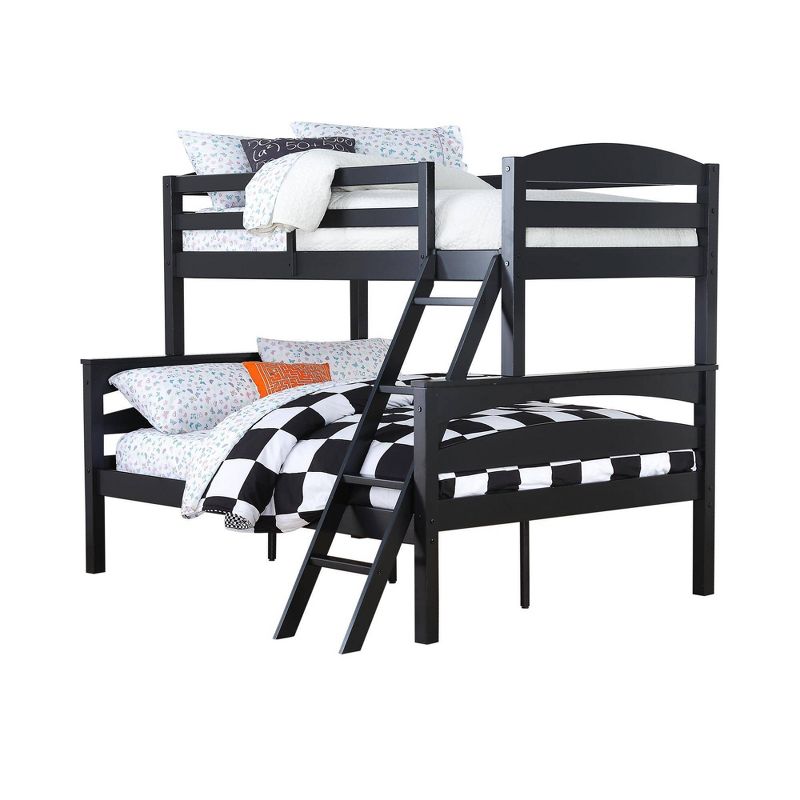 Twin over Full Maddox Wood Bunk Bed Frame for Kids' Black - Dorel Living