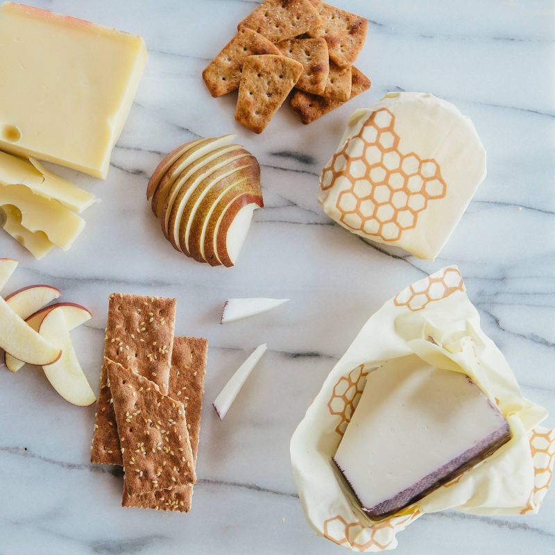 Bee's Wrap Cheese Wrap 3pk Reusable Beeswax Wraps Sustainable Plastic Free Cheese Saver
