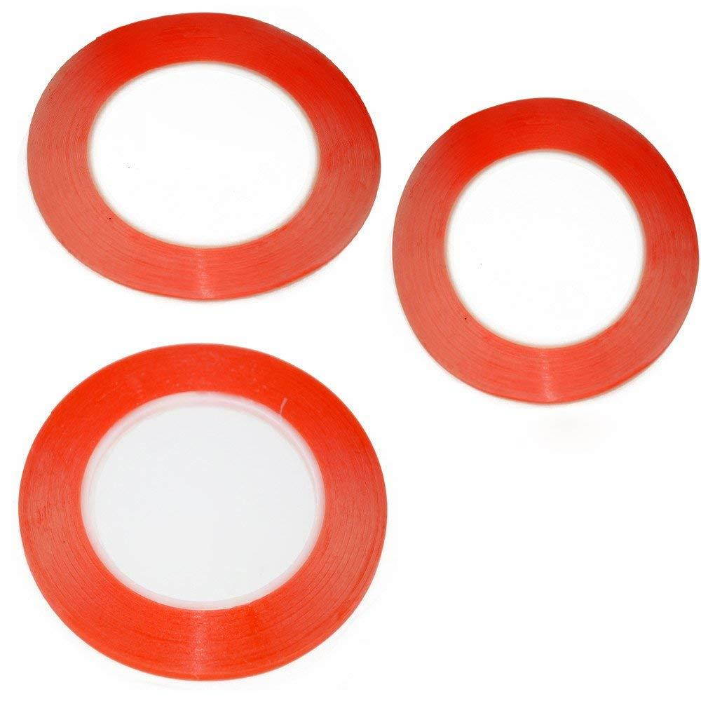 3pcs/bag 25 meters Mixed size 1mm/2mm/3mm/ For 3M Double Sided Tape Sticky Red for Mobile Phone LCD Pannel Display Screen Repair Housing