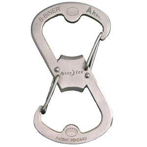 NITE IZE SBO-03-11 S-Biner Key Clip, 1 11/16 in Ring Size, Silver