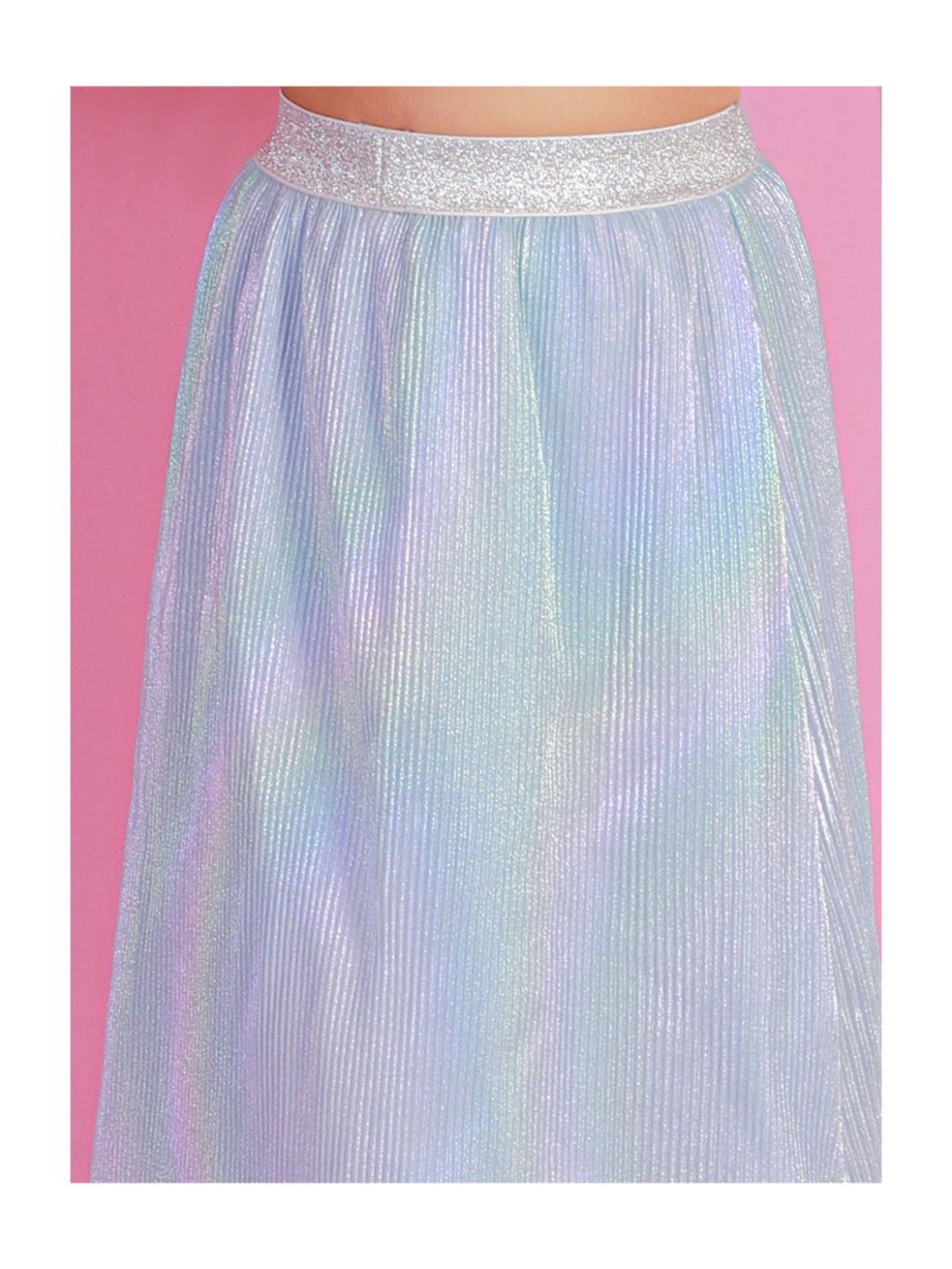 Lil Drama Kids Light Blue Applique Top with Skirt