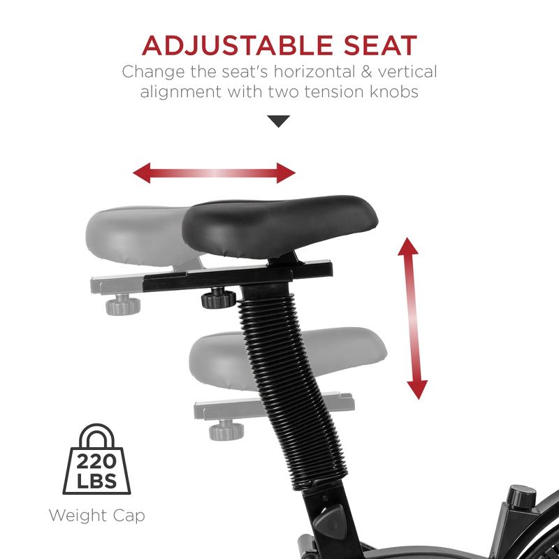 Body Flex Sports Body Rider BRF700 Stationary Full Body Cardio Exercise Upright Fan Bike with Dual Action Handlebars and Adjustable Seat