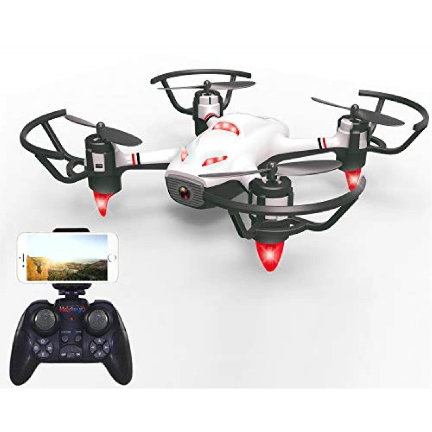 haktoys hak913 fpv wifi hd live streaming camera rc quadcopter mini drone w/lights | gesture recognition, optical flow positioning, trajectory plan, takeoff & return key, 360flips, headless mode