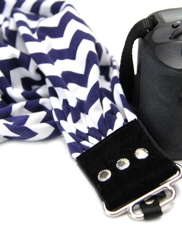 Chevron Navy Scarf Collection Camera Strap