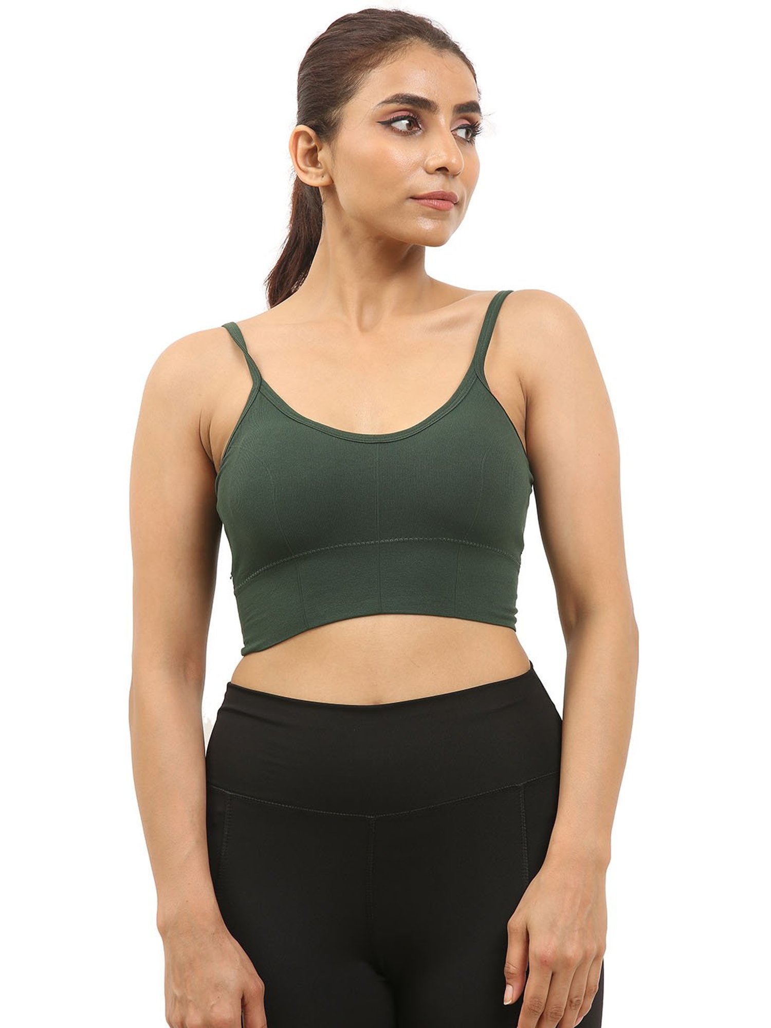 EVERDION Olive Non Wired Padded Sports Bra