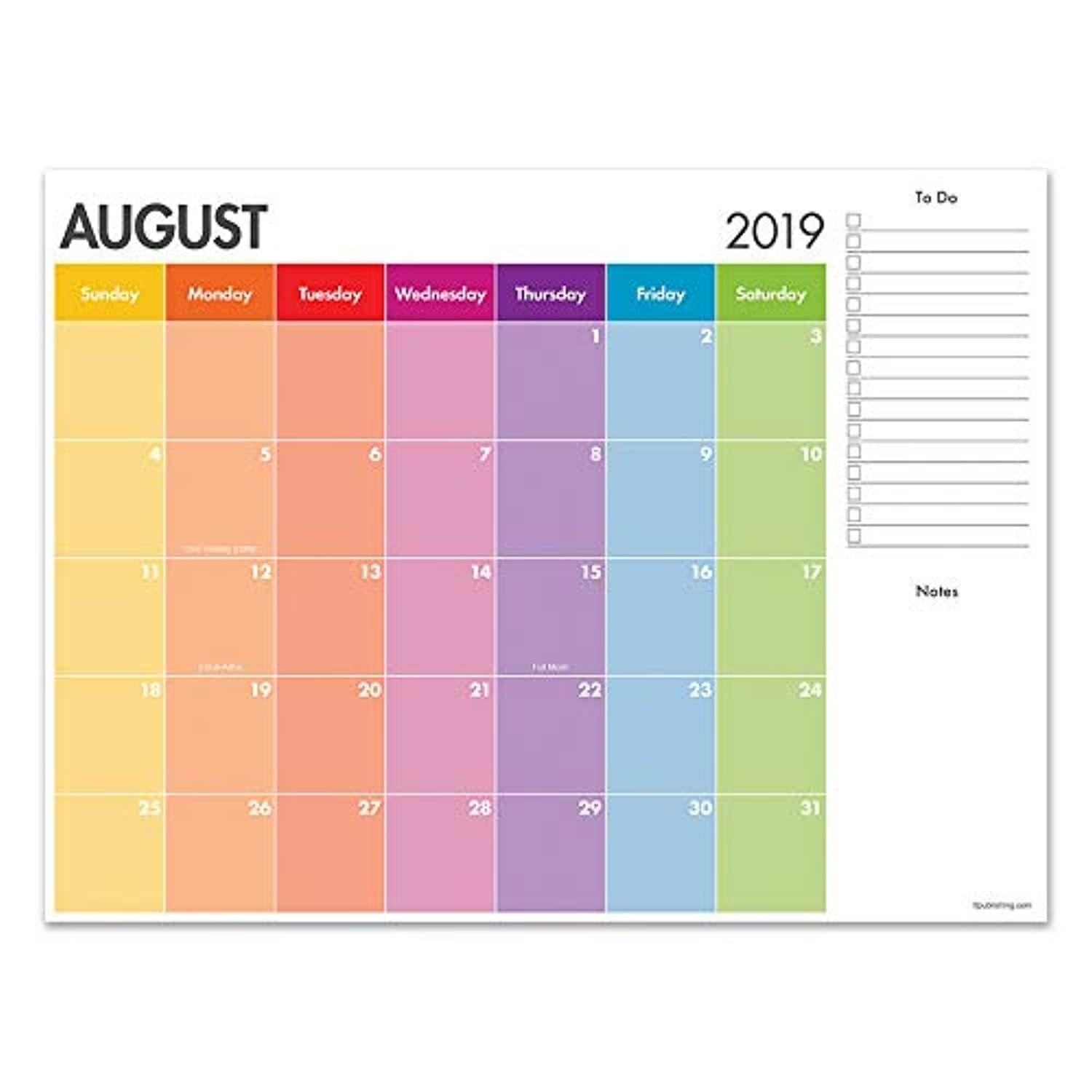 July 2019 - June 2020 Rainbow Stripe Mini Desk Pad Calendar