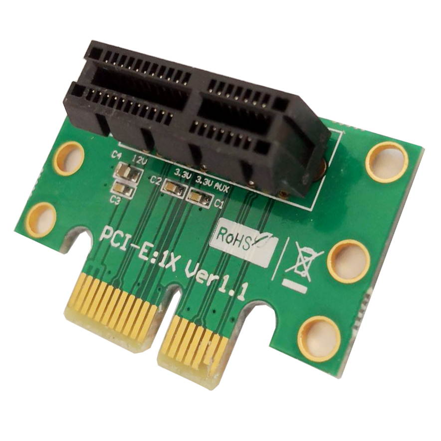 1 Unit - PCI Express (PCI-E) 1x Adapter Riser Card 90 Degree For 1U 2U Server Chassis 90 degree right angle adapter card with PCIe (PCI-e) 1x .