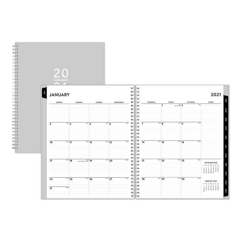 Undated Blue Sky Planner PP 8.5x11 VertAppt Wkly/Mthly Wirebound - Solid Periwinkle