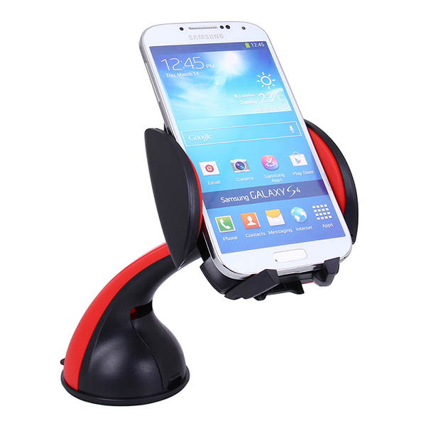 LENTION Car Mount Phone Holder with Windshield for iPhone, iPod, Smart Phone, PSP, GPS - Black