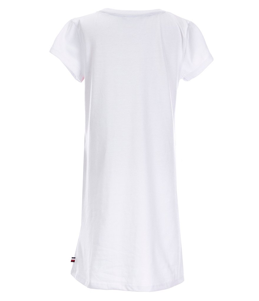 Tommy Hilfiger Big Girls 7-16 Short-Sleeve TH Pieced Flag Knit T-Shirt Dress