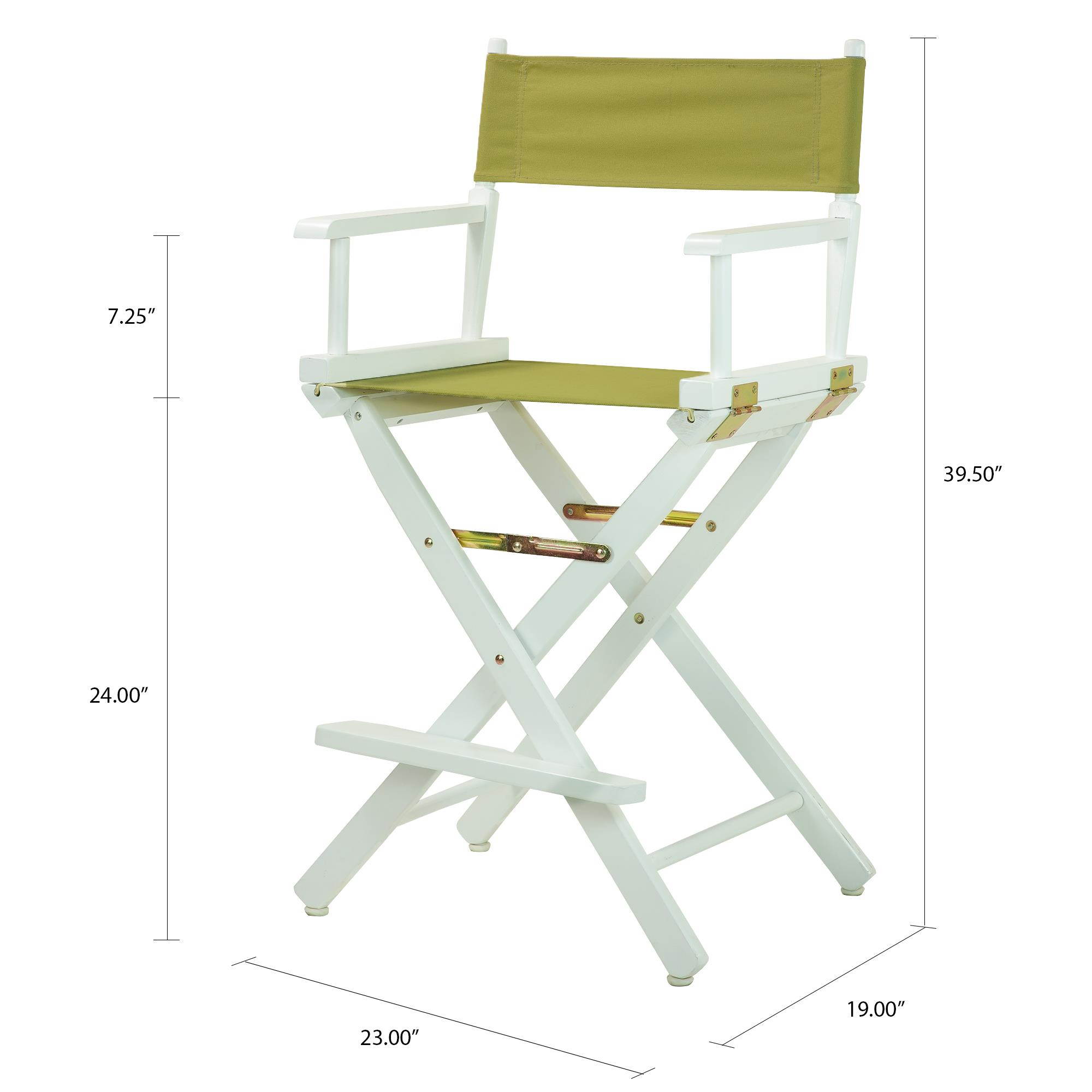 Casual Home 220-01-021-100 24 in. Directors Chair White Frame with Olive Canvas