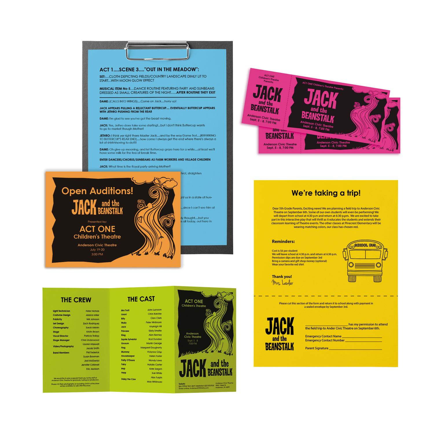 NEENAH PAPER Color Paper -"Bright" Assortment 8 1/2 x 11 5 Colors 24lb 500