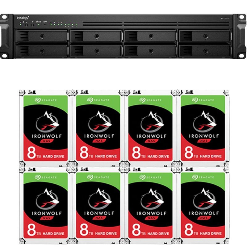 Synology RS1221+ RackStation with 32GB RAM and 96TB (8 x 12TB) of Seagate Ironwolf NAS Drives Fully Assembled and Tested By CustomTechSales