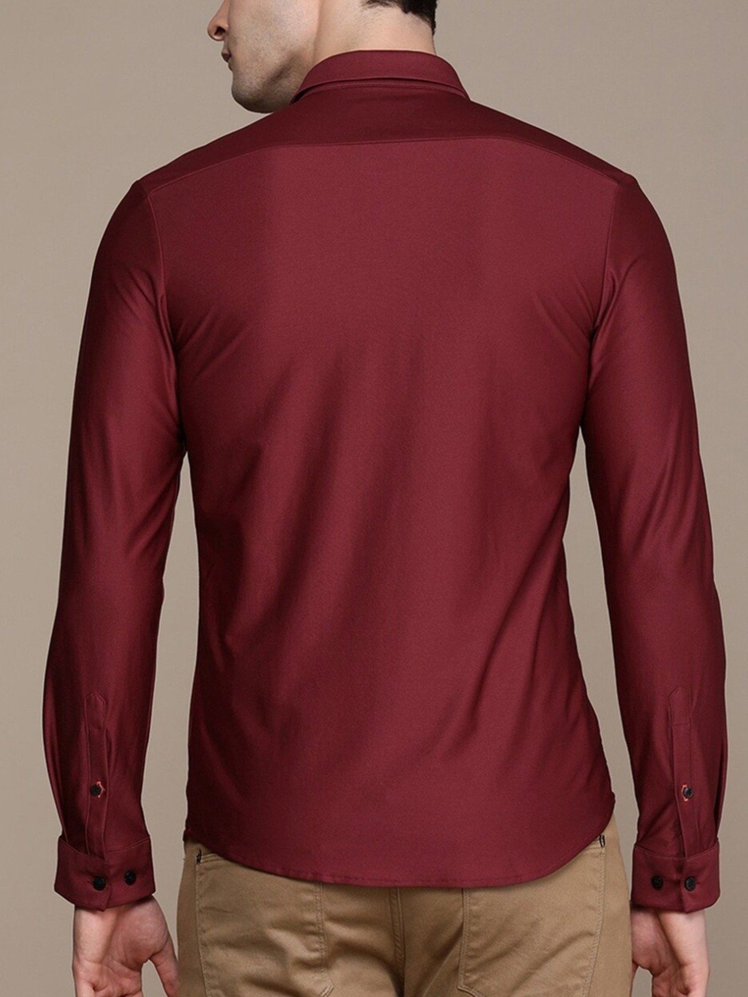 Simon Carter London Maroon Slim Fit Shirt