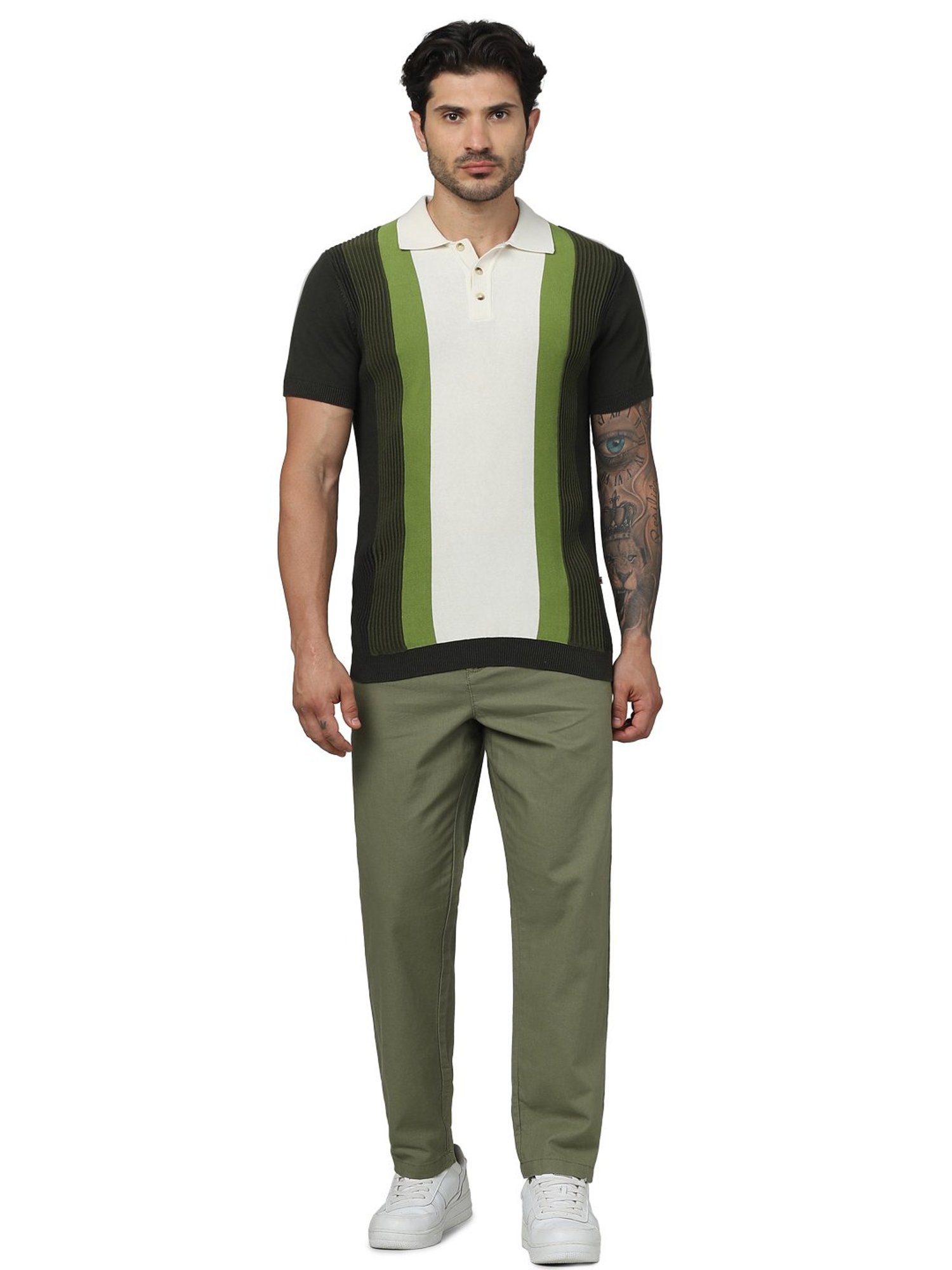 celio* Green Regular Fit Cotton Polo T-Shirt