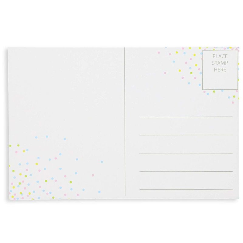 Paper Junkie 60-Pack White Confetti Design Thank You Post Cards Postcards Bulk Sets 4x6 in