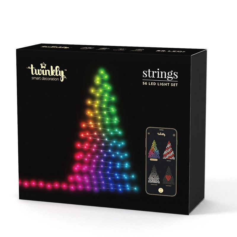 Kurt Adler Twinkly LED App Controlled String Lights, 56 Customizable Lights