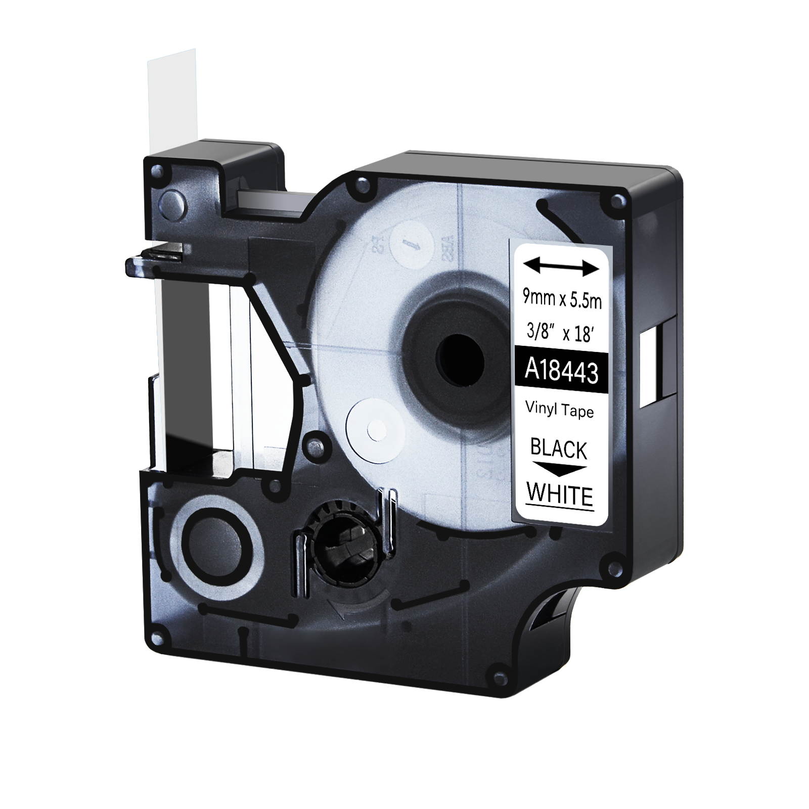 20x 18443 Black on White IND Vinyl Label 3/8" for DYMO Rhino 1000 5000 5200 Tape