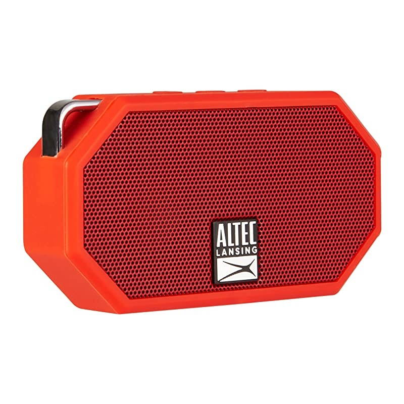 IMW257DR Mini H2O Wireless Bluetooth Waterproof Speaker Floating IP67 Waterproof Boat Hiking Golf Cart ATV Utv Lightweight 6Hour Battery Life Red 225 x 100 x 413 inches