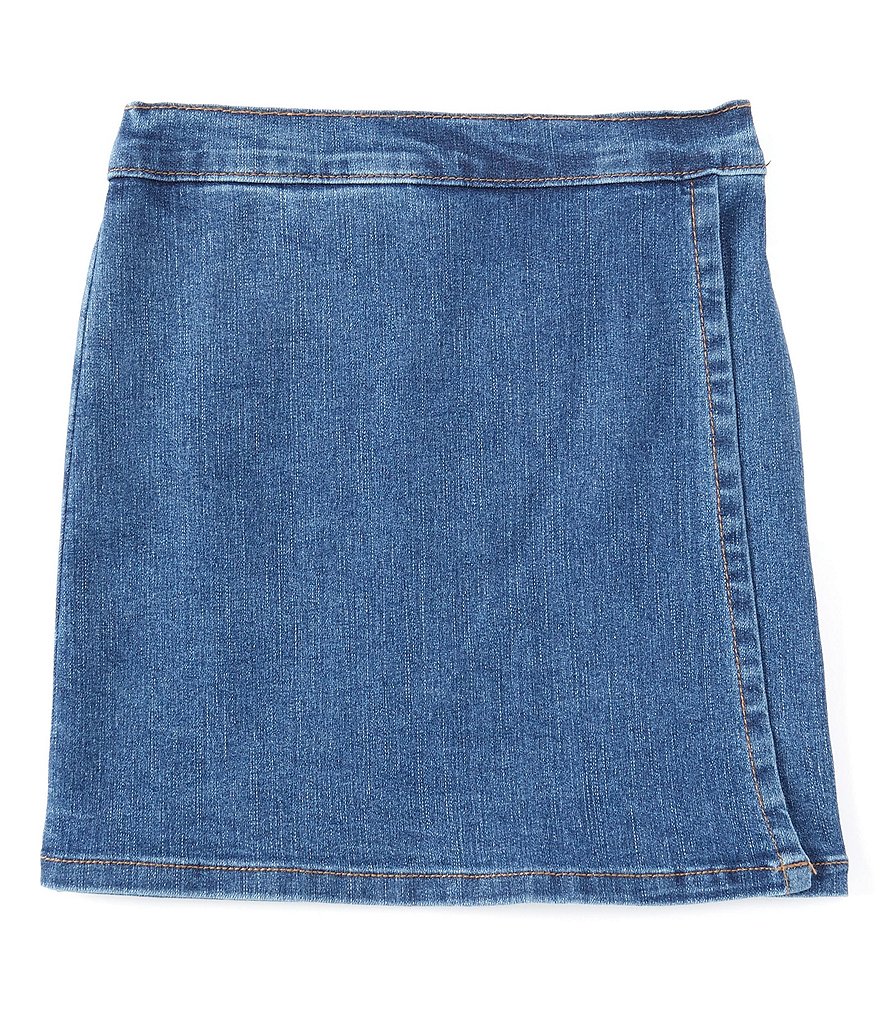 I.N. Girl Big Girls 7-16 Button-Front Denim A-Line Skirt