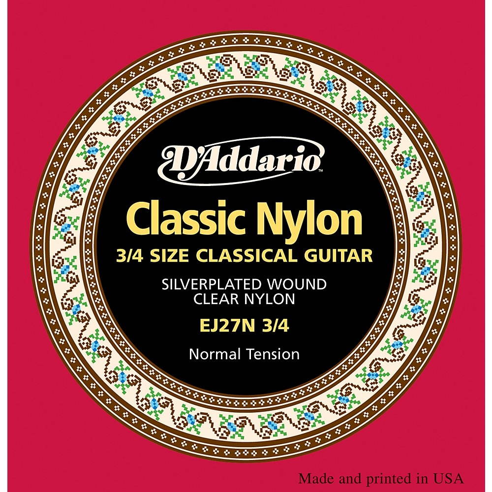 1 set D'Addario EJ27N 3/4 size Student Nylon, Normal Tension  Classical Guitar Strings