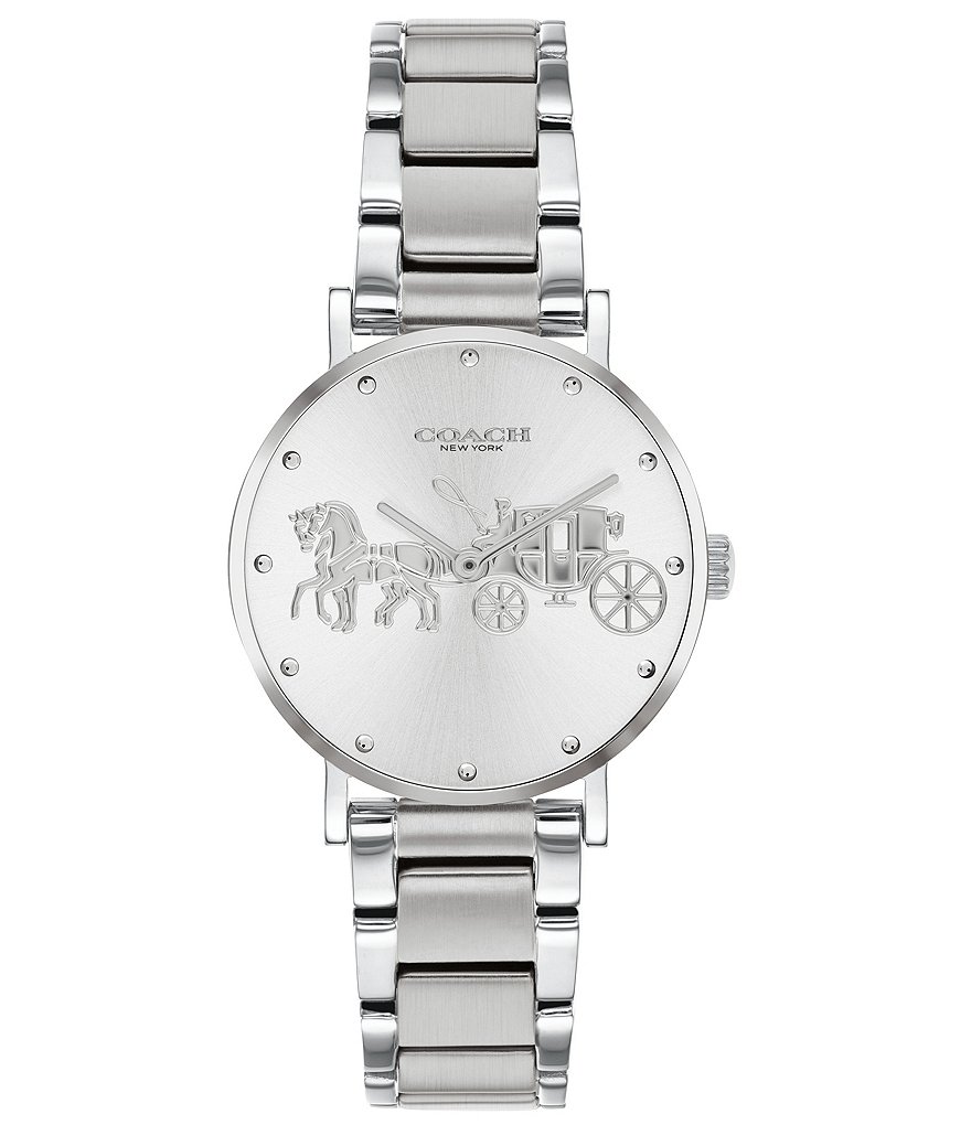 COACH Perry Stainless Steel Horse & Carriage Dial Logo Watch
