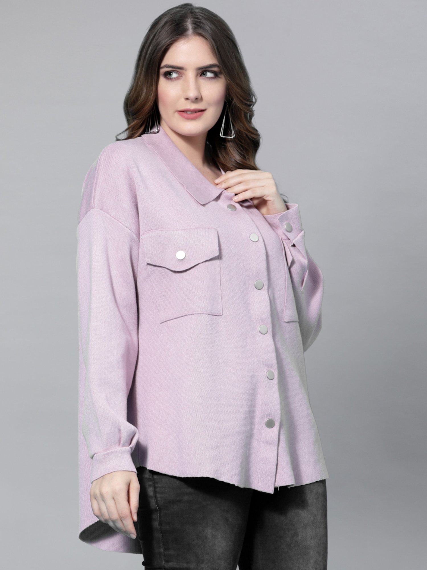 Mafadeny Purple Regular Fit Shirt